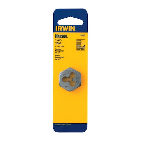 Irwin Irwin Hanson High Carbon Steel SAE Hexagon Die 1/4 in. 1 pc 9420ZR